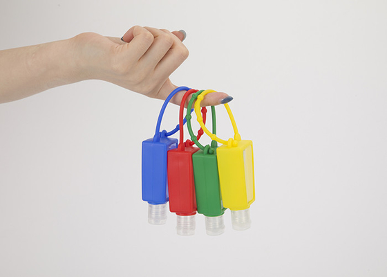 30ml PET Botol Gel Pembersih Tangan Antibakteri Kecil Dengan Gel Silikon Trapesium