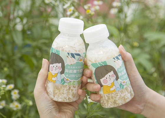 400ml 14oz Botol Teh Susu Kedelai Tahan Panas Botol Jus Plastik Persegi Berair