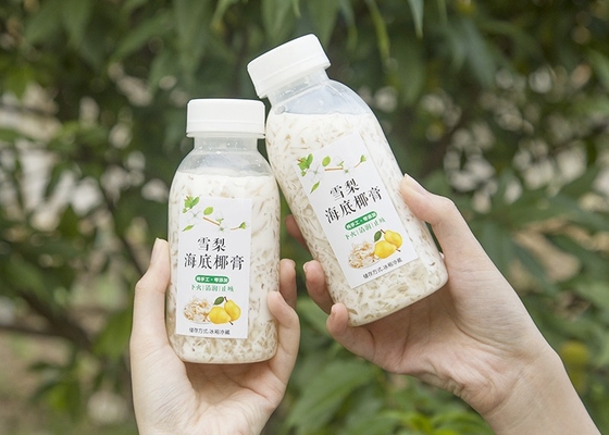400ml 14oz Botol Teh Susu Kedelai Tahan Panas Botol Jus Plastik Persegi Berair