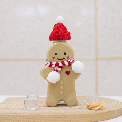 Botol Jus Plastik Natal Dengan Tutup Anti Bocor, Botol Teh Susu Kosong