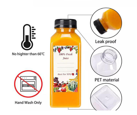 60ml Square Juice Botol Minum Botol Square Minum Botol Dengan Tutup Berwarna