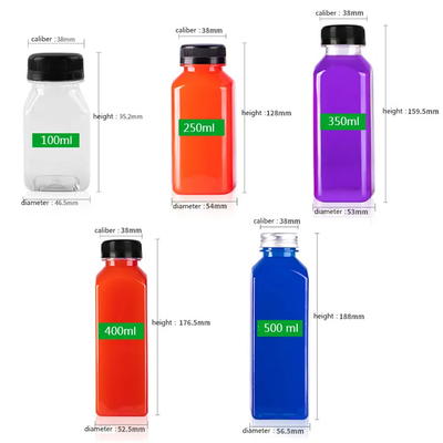 60ml Square Juice Botol Minum Botol Square Minum Botol Dengan Tutup Berwarna