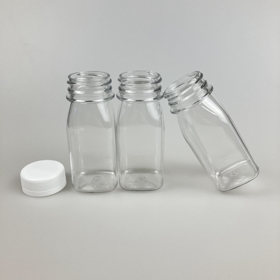 8oz 16oz Clear Plastic Juice Container Square Dengan PP Cap