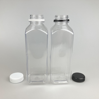 8oz 16oz Clear Plastic Juice Container Square Dengan PP Cap