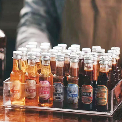 Custom 200Ml transparan bulat kosong plastik minuman keras anggur wiski vodka tequila botol dengan tutup