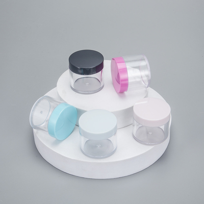Empty PS Plastic Face Cream Container 5g 10g 15g 20g toples kosmetik dengan tutup berwarna