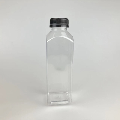60ml 120ml 250ml 350ml 500ml Square Juice Botol Dengan Tutup Hitam