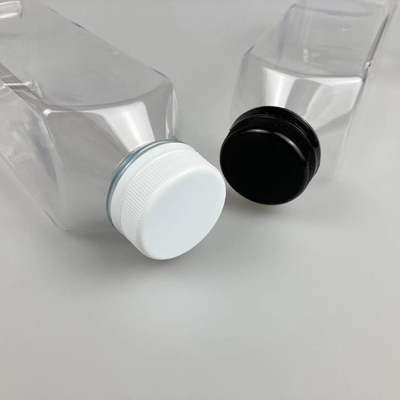 60ml 120ml 250ml 350ml 500ml Square Juice Botol Dengan Tutup Hitam