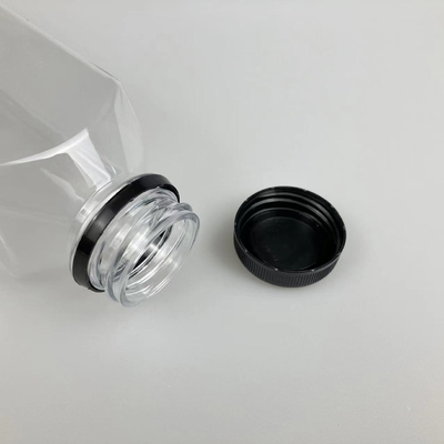 60ml 120ml 250ml 350ml 500ml Square Juice Botol Dengan Tutup Hitam