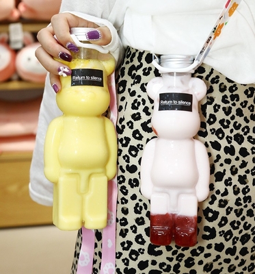 Botol Teh Susu Plastik dengan Tutup Sekrup Bentuk Bulat