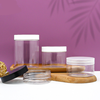 Grade Makanan Transparan 80ml 100ml 120ml 150ml 250ml 500ml 1000ml Frosted PET Plastic Jar Dengan Tutup