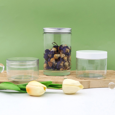 Grade Makanan Transparan 80ml 100ml 120ml 150ml 250ml 500ml 1000ml Frosted PET Plastic Jar Dengan Tutup