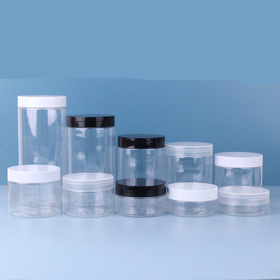 Grade Makanan Transparan 80ml 100ml 120ml 150ml 250ml 500ml 1000ml Frosted PET Plastic Jar Dengan Tutup