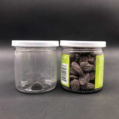 Disesuaikan Plastik Jar Storage Kemasan transparan 8oz Logo Storage Jar