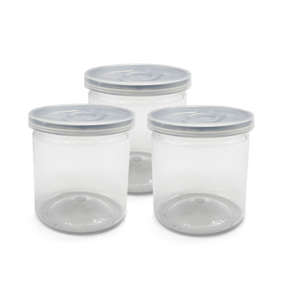 Custom Transparan Plastik Jar Container Custom Logo Pencetakan Kertas Karton Kemasan