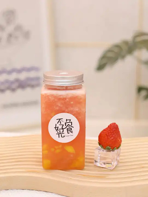 Modern Square Round Bubble Tea Jugs dengan Handle Clear Leakproof Design 0,5kg