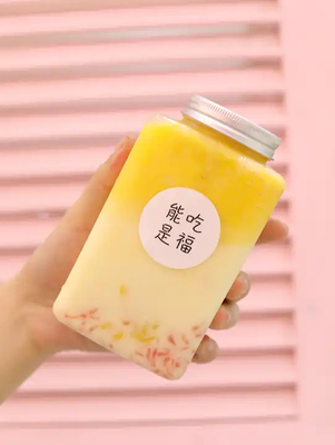 Modern Square Round Bubble Tea Jugs dengan Handle Clear Leakproof Design 0,5kg