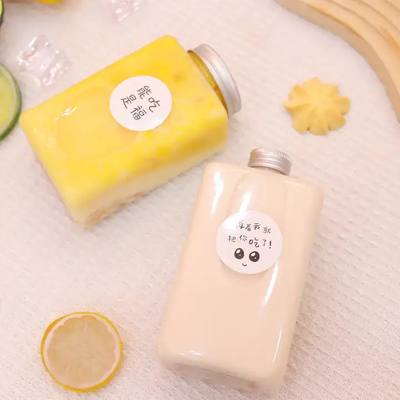 Modern Square Round Bubble Tea Jugs dengan Handle Clear Leakproof Design 0,5kg