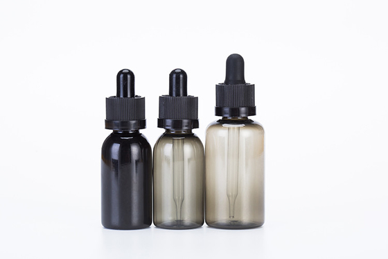 Botol dropper 10-120ml Tutup sekrup halus Logo khusus Transparan Hitam disesuaikan