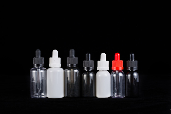 Botol dropper 10-120ml Tutup sekrup halus Logo khusus Transparan Hitam disesuaikan