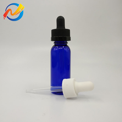 15ml Logo Disesuaikan Botol Dropper Plastik Permukaan halus Transparan Hitam Disesuaikan