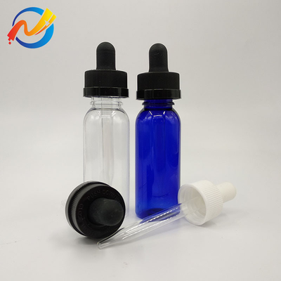 15ml Logo Disesuaikan Botol Dropper Plastik Permukaan halus Transparan Hitam Disesuaikan