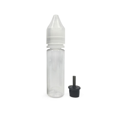 Custom Printed Transparent E Liquid Bottles Childproof Neck Type Berbagai Kapasitas