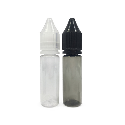 Custom Printed Transparent E Liquid Bottles Childproof Neck Type Berbagai Kapasitas