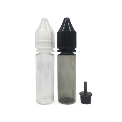 Custom Printed Transparent E Liquid Bottles Childproof Neck Type Berbagai Kapasitas