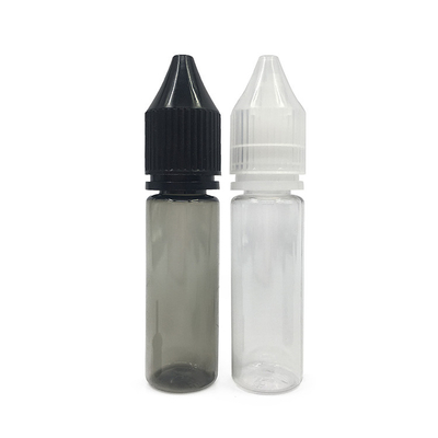 Custom Printed Transparent E Liquid Bottles Childproof Neck Type Berbagai Kapasitas
