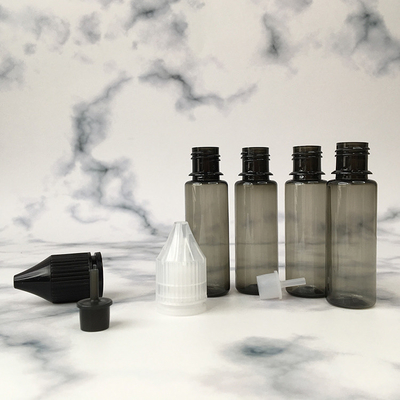 Custom Printed Transparent PET E Liquid Bottles Childproof Screw Cap Berbagai Kapasitas
