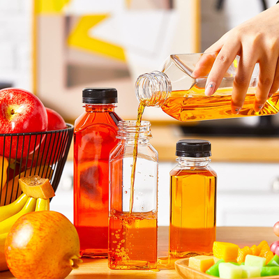 Botol Teh Susu Isolasi Bulat persegi dengan Genggam 120ml-500ml Kapasitas Sekrup di Tutup