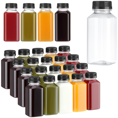 Botol teh susu plastik bulat persegi dengan pegangan jelas 120ml 250ml 350ml 500ml Kapasitas