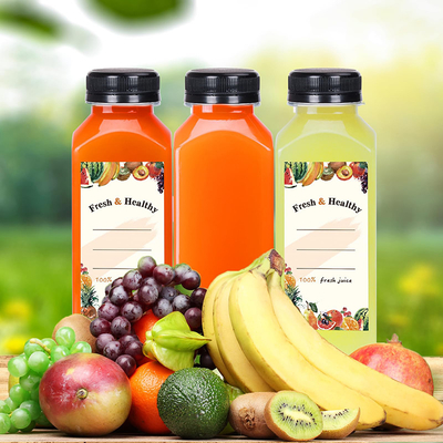 Pencegahan kebocoran Modern Square Bottle Milk Round Tea dengan sekrup di tutup