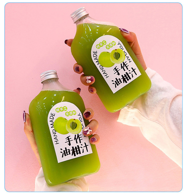 Botol Teh Susu Bulat Kuadrat Modern Dengan Genggaman Isolasi