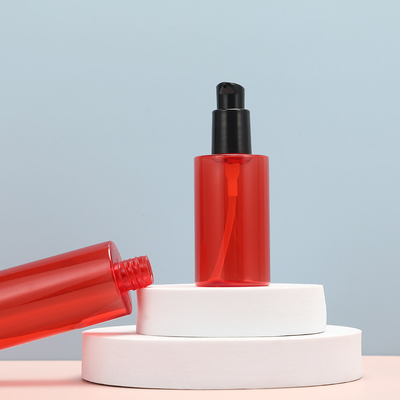 Botol lotion PMMA yang dilapisi UV Collar yang dapat disesuaikan Putih dengan tutup yang jelas