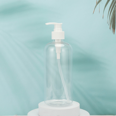 Botol Lotion Plastik PMMA Bulat Bentuk Disesuaikan Kerah PET UV Cap Electroplated 250ml-500ml