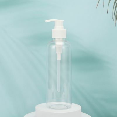 Botol Lotion Plastik PMMA Bulat Bentuk Disesuaikan Kerah PET UV Cap Electroplated 250ml-500ml