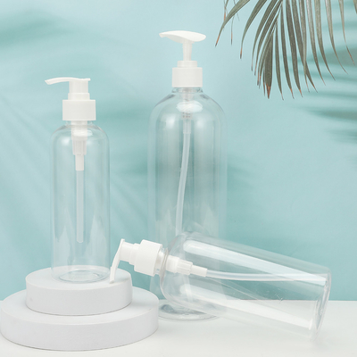Botol Lotion Plastik PMMA Bulat Bentuk Disesuaikan Kerah PET UV Cap Electroplated 250ml-500ml