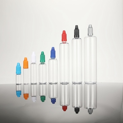 botol dropper cair PET transparan dengan Childproof Screw Cap