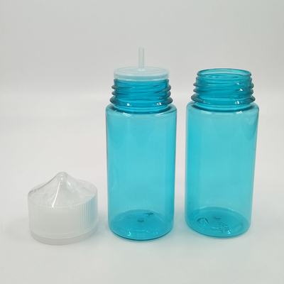 botol cair bulat E khusus dengan leher Childproof transparan warna layar cetak logo