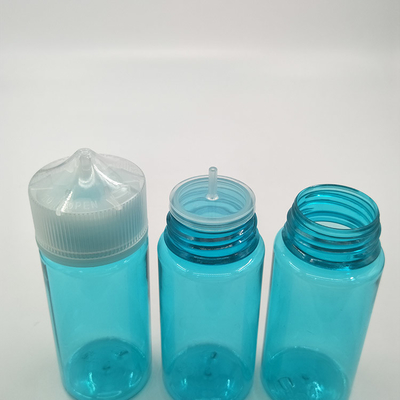botol cair bulat E khusus dengan leher Childproof transparan warna layar cetak logo