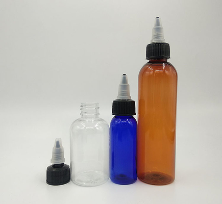 Botol kemasan cair 15ml-100ml dengan sekrup di atas dalam berbagai kapasitas dan gaya