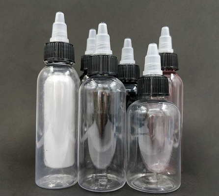 Botol kemasan cair 15ml-100ml dengan sekrup di atas dalam berbagai kapasitas dan gaya