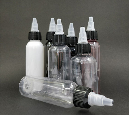 Botol kemasan cair 15ml-100ml dengan sekrup di atas dalam berbagai kapasitas dan gaya
