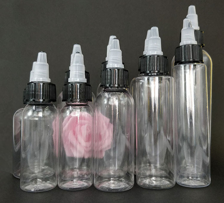 Botol kemasan cair 15ml-100ml dengan sekrup di atas dalam berbagai kapasitas dan gaya