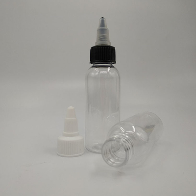 Disesuaikan Plastik Jelas Screw Top Botol Untuk Cairan Berbagai Ukuran Dengan Panel Label Khusus