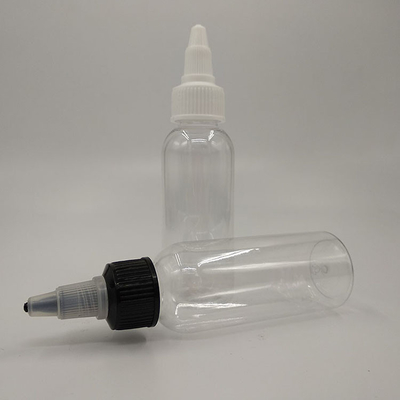 Disesuaikan Plastik Jelas Screw Top Botol Untuk Cairan Berbagai Ukuran Dengan Panel Label Khusus