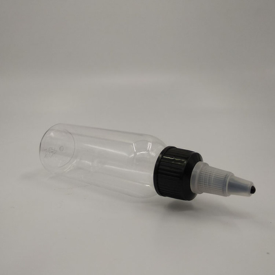 Disesuaikan Plastik Jelas Screw Top Botol Untuk Cairan Berbagai Ukuran Dengan Panel Label Khusus