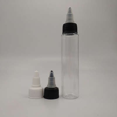 Disesuaikan Plastik Jelas Screw Top Botol Untuk Cairan Berbagai Ukuran Dengan Panel Label Khusus